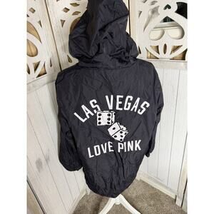 Victoria's Secret Pink Las Vegas Nylon Dice Graphic Jacket Womens Large READ